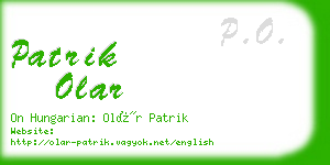 patrik olar business card